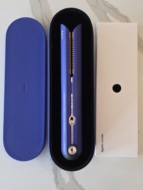 LIKE NEW Dyson Corrale Cordless Hair Straightener- Deep Blue with Rose Gold Trim